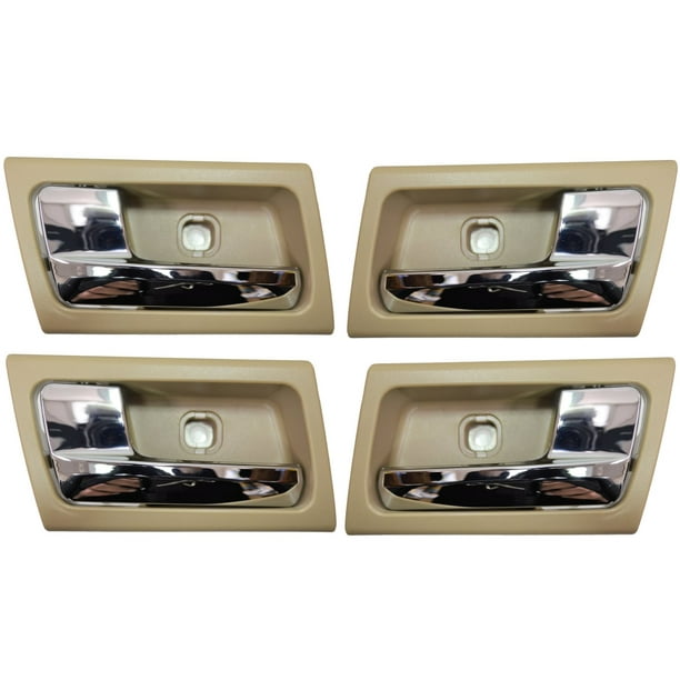Interior Inner Inside Door Handle Chrome Lever with Brown Housing Parchment - Left Driver Side PT Auto Warehouse FO-2363MB-LH Interior Inner Inside Door Handle Chrome Lever with Brown Housing Parchment - Left Driver Side PT Auto Warehouse FO-2363MB-LH
